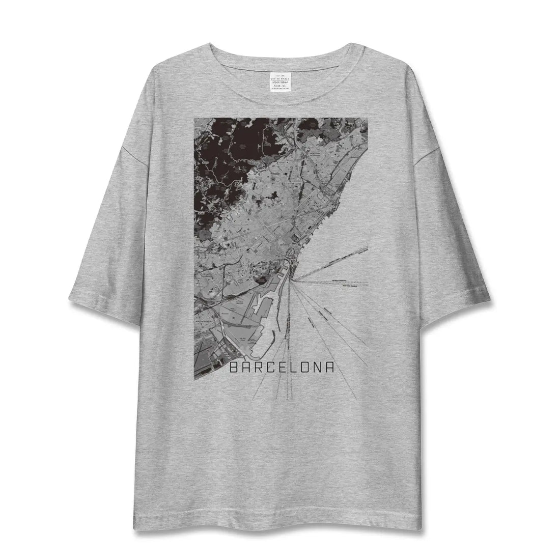 【バルセロナ(スペイン)】地図柄ビッグシルエットTシャツ