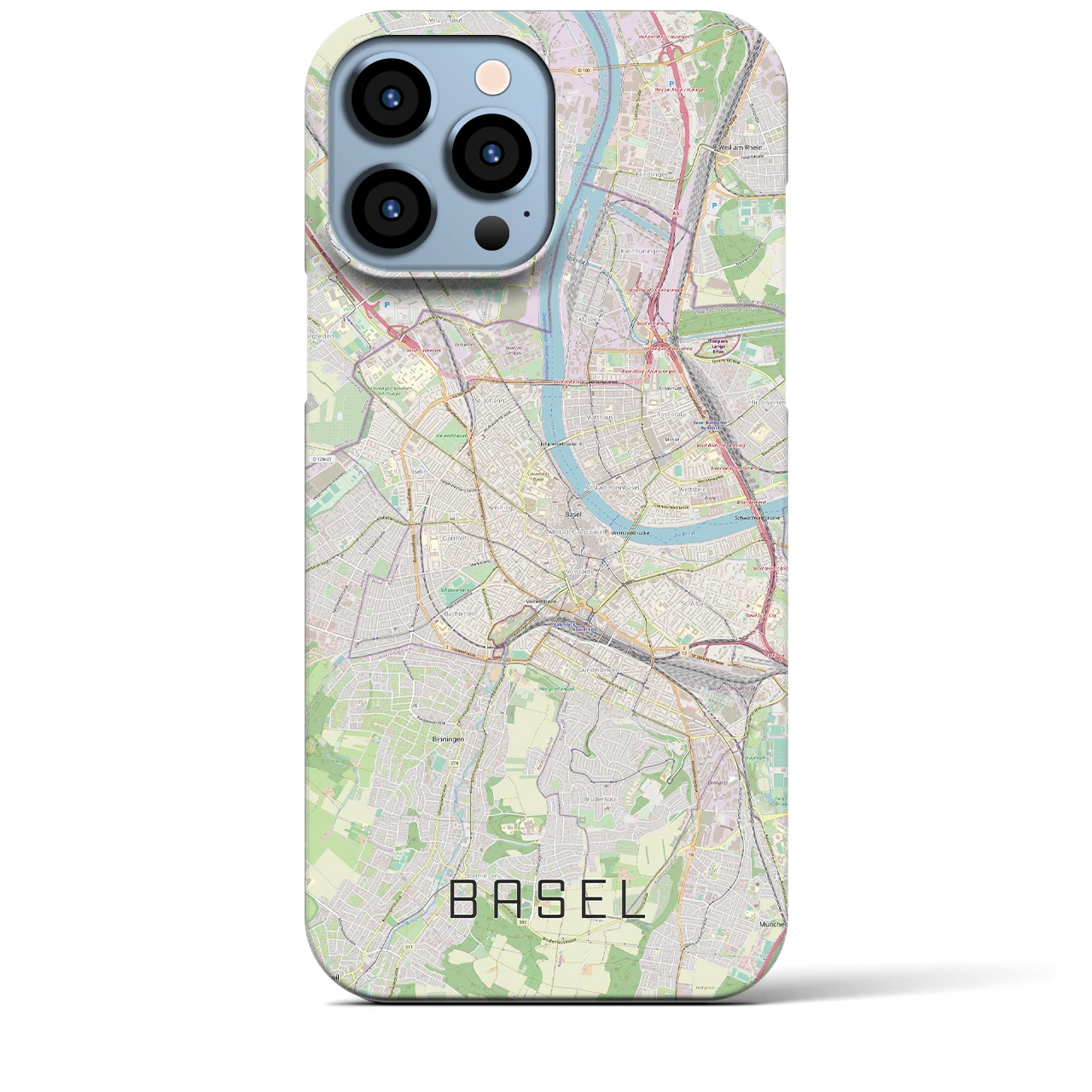 【バーゼル】地図柄iPhoneケース（バックカバータイプ・ナチュラル）iPhone 13 Pro Max 用