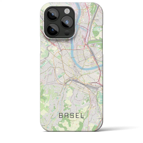 【バーゼル】地図柄iPhoneケース（バックカバータイプ・ナチュラル）iPhone 15 Pro Max 用