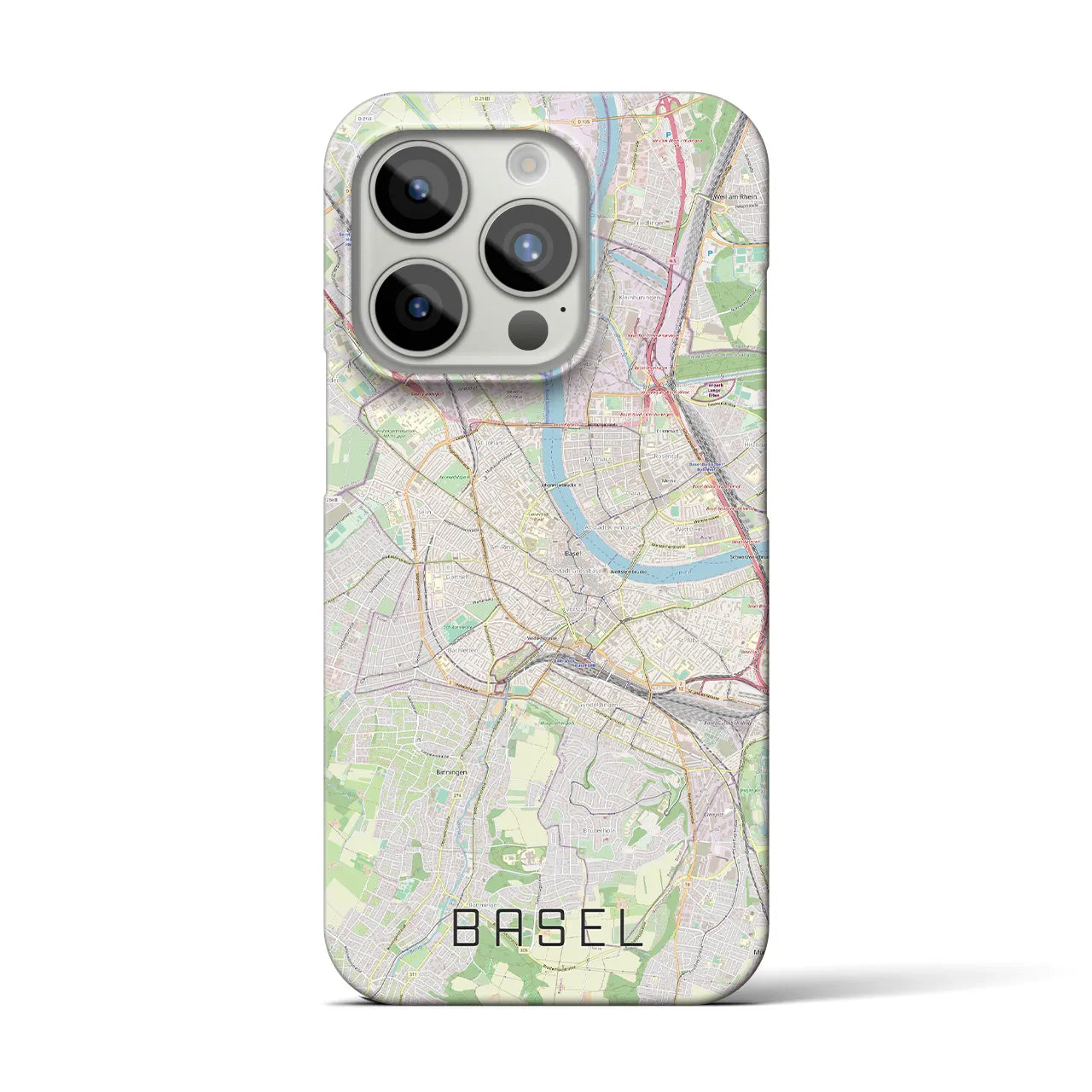 【バーゼル】地図柄iPhoneケース（バックカバータイプ・ナチュラル）iPhone 15 Pro 用