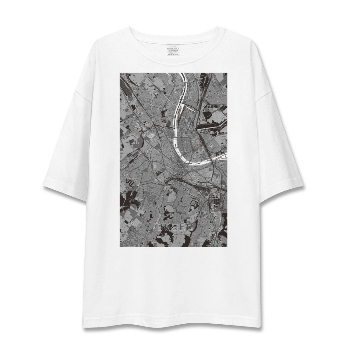 【バーゼル(スイス)】地図柄ビッグシルエットTシャツ