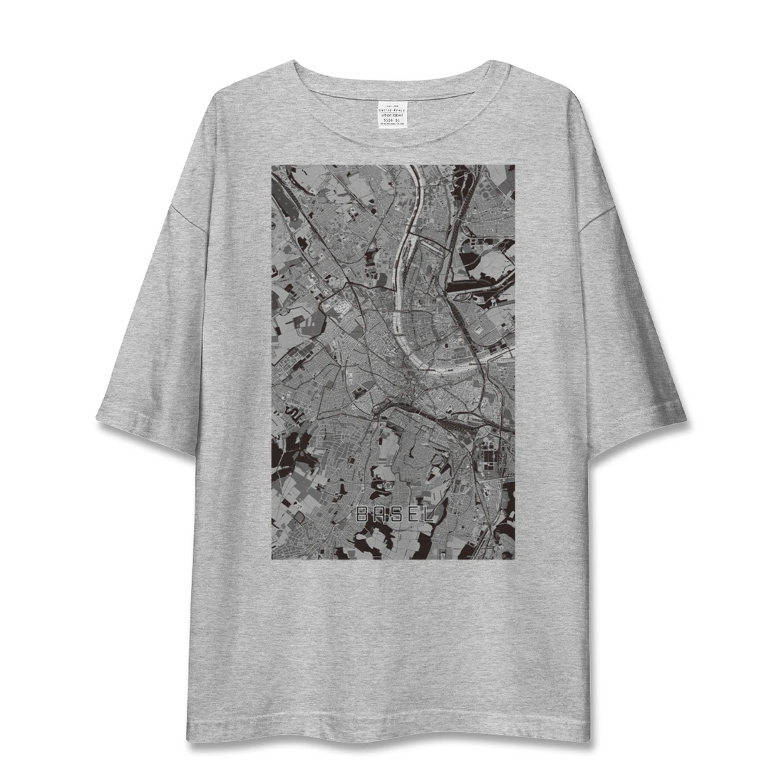 【バーゼル（スイス）】地図柄ビッグシルエットTシャツ
