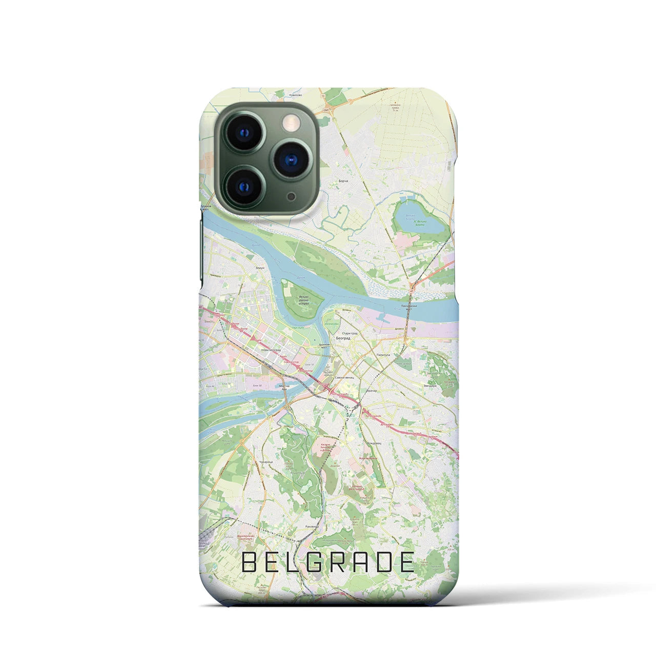 【ベオグラード】地図柄iPhoneケース（バックカバータイプ・ナチュラル）iPhone 11 Pro 用