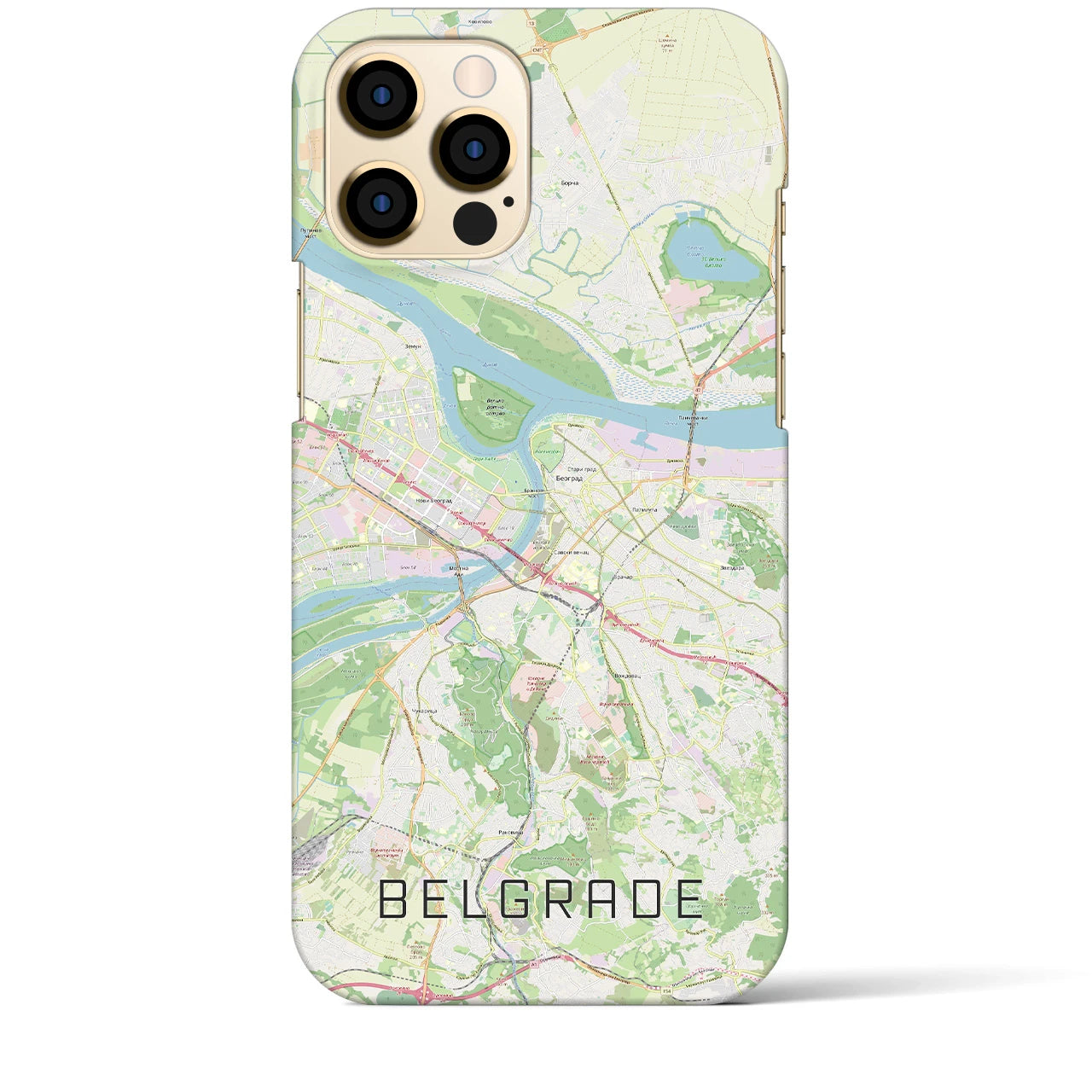 【ベオグラード】地図柄iPhoneケース（バックカバータイプ・ナチュラル）iPhone 12 Pro Max 用