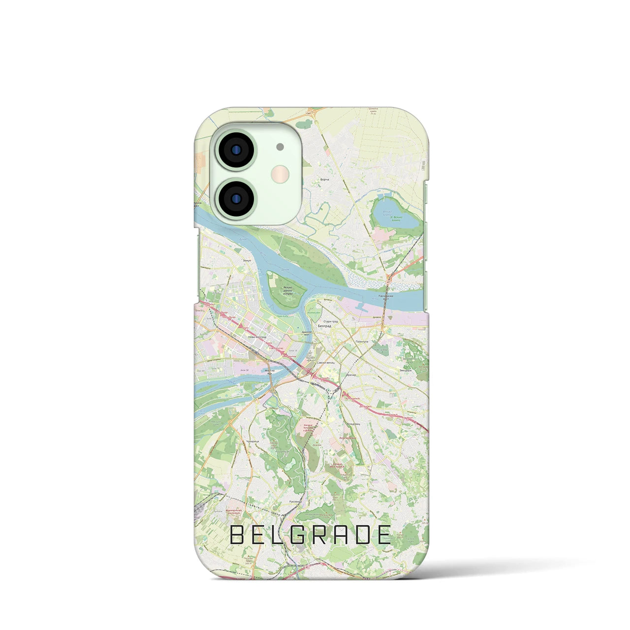 【ベオグラード】地図柄iPhoneケース（バックカバータイプ・ナチュラル）iPhone 12 mini 用