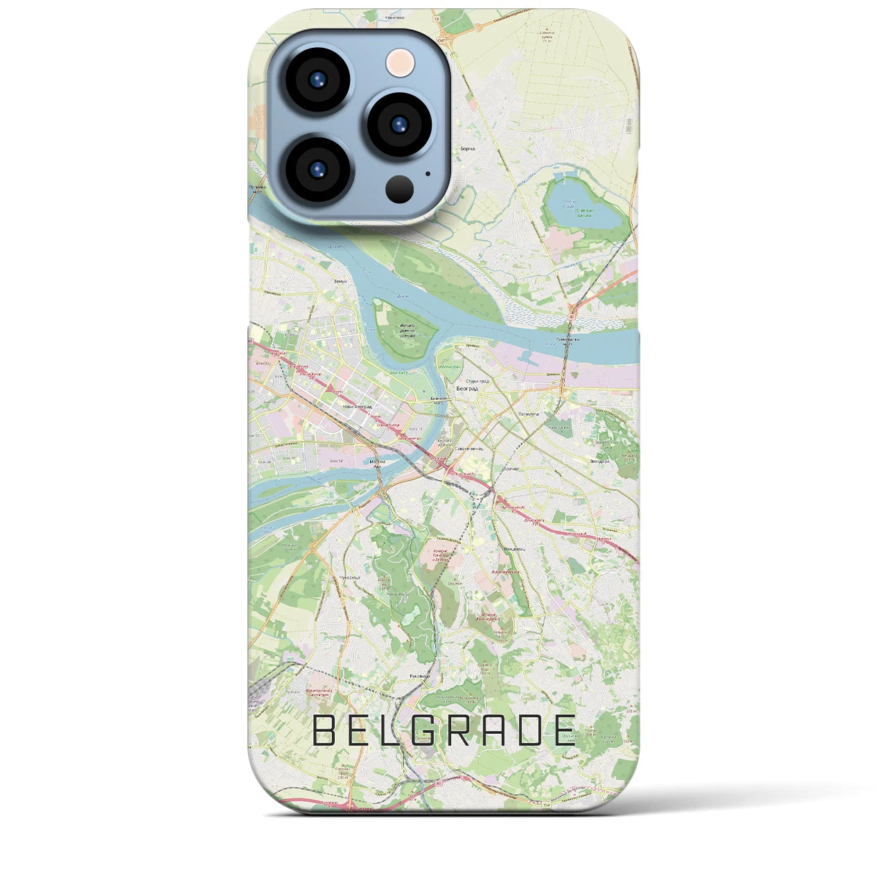 【ベオグラード】地図柄iPhoneケース（バックカバータイプ・ナチュラル）iPhone 13 Pro Max 用