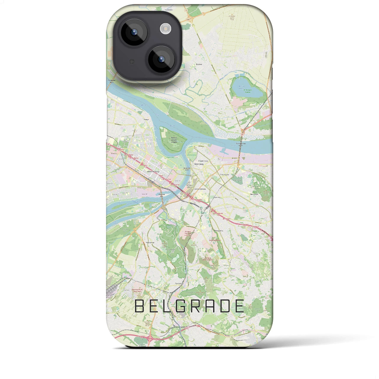 【ベオグラード】地図柄iPhoneケース（バックカバータイプ・ナチュラル）iPhone 14 Plus 用