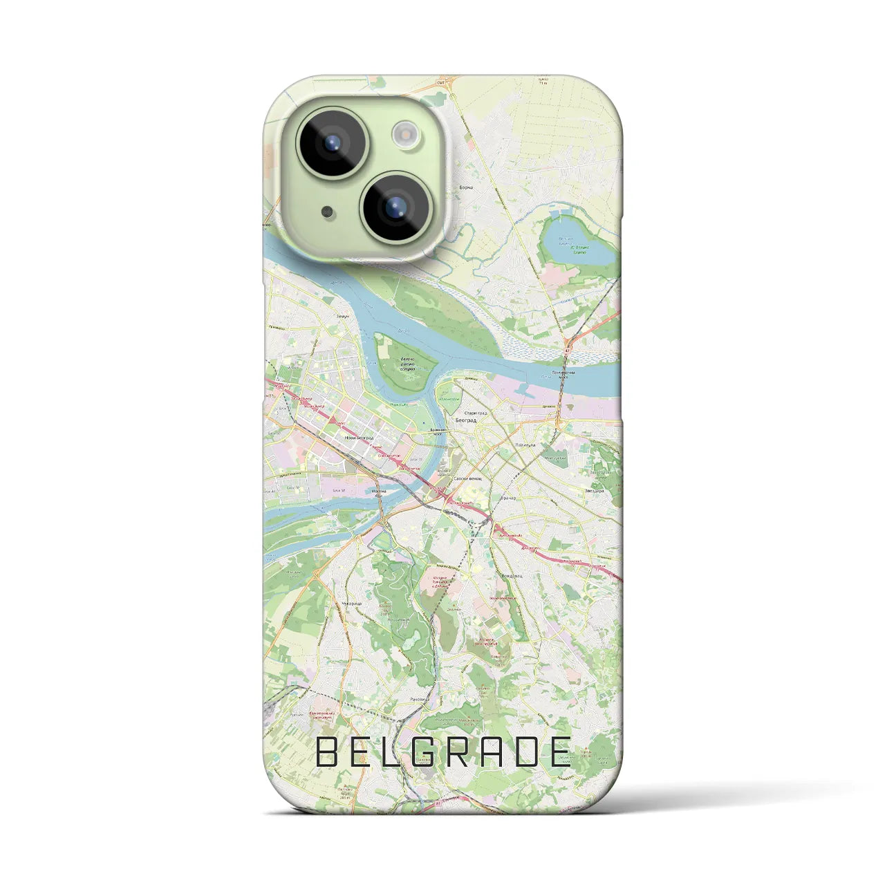 【ベオグラード】地図柄iPhoneケース（バックカバータイプ・ナチュラル）iPhone 15 用