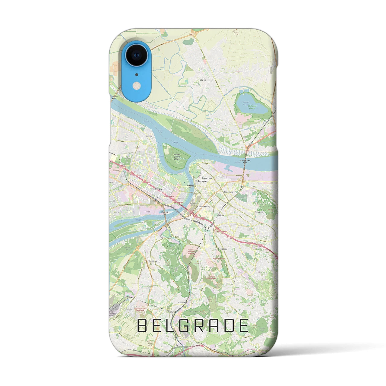 【ベオグラード】地図柄iPhoneケース（バックカバータイプ・ナチュラル）iPhone XR 用