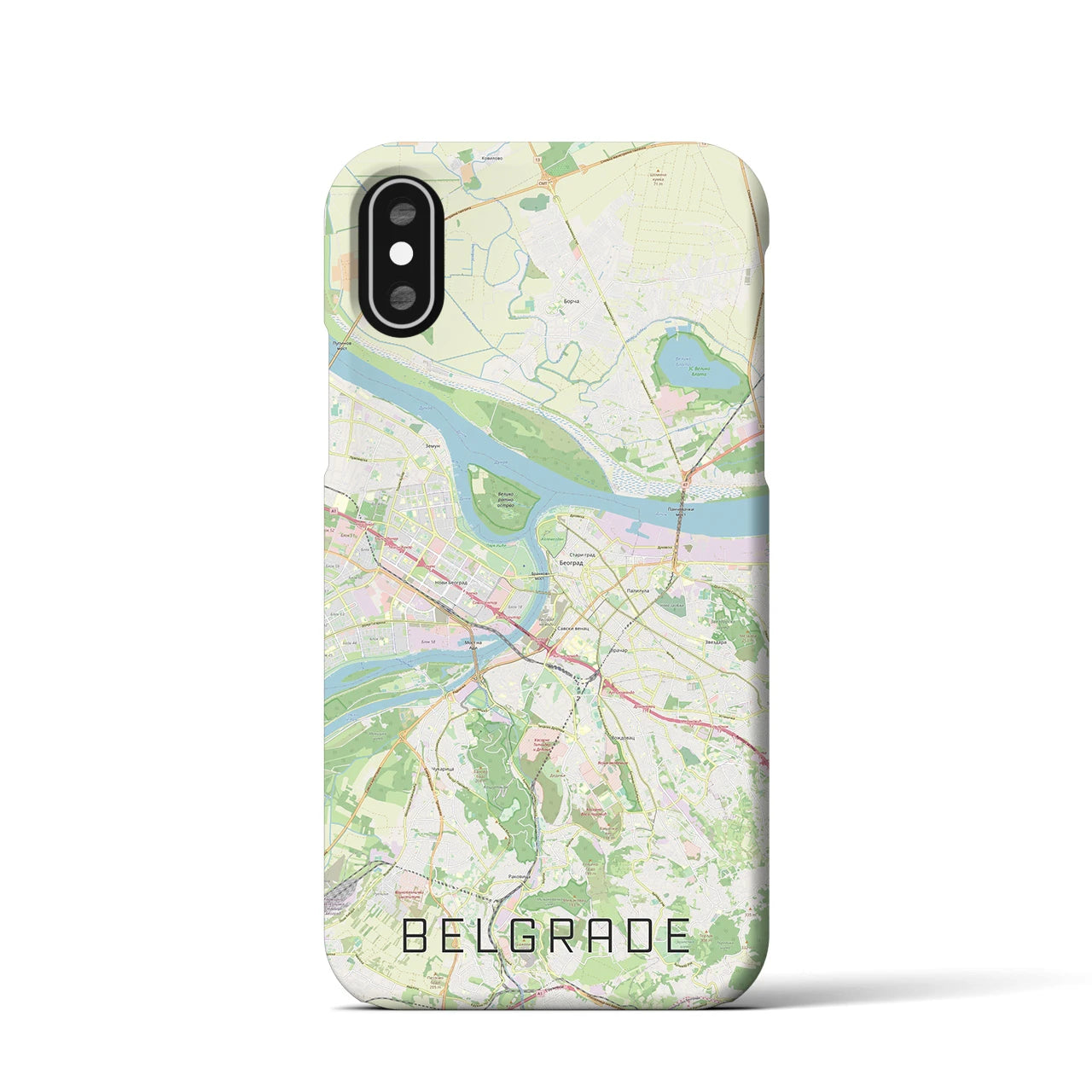 【ベオグラード】地図柄iPhoneケース（バックカバータイプ・ナチュラル）iPhone XS / X 用