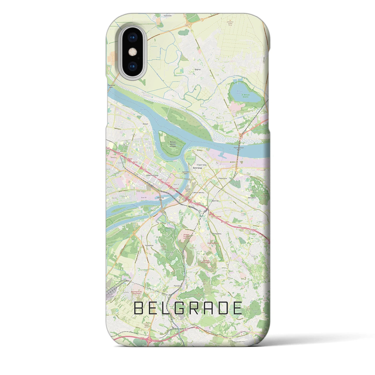 【ベオグラード】地図柄iPhoneケース（バックカバータイプ・ナチュラル）iPhone XS Max 用