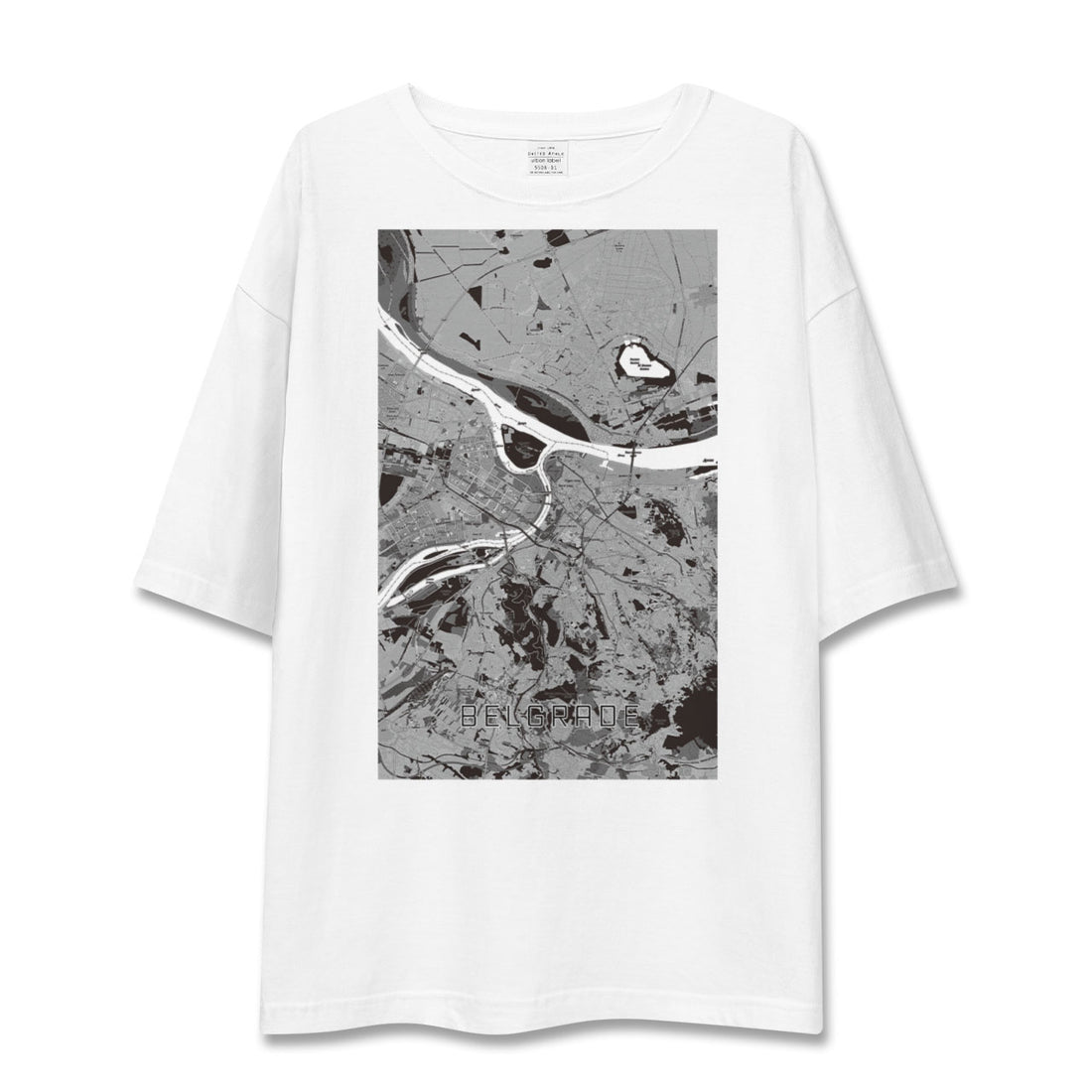 【ベオグラード(セルビア)】地図柄ビッグシルエットTシャツ