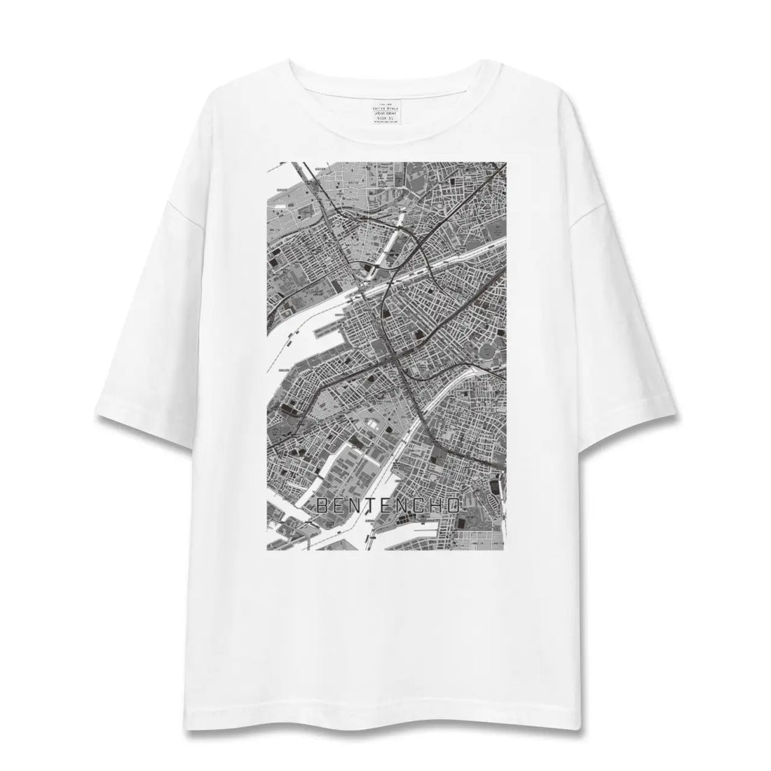 【弁天町(大阪府)】地図柄ビッグシルエットTシャツ