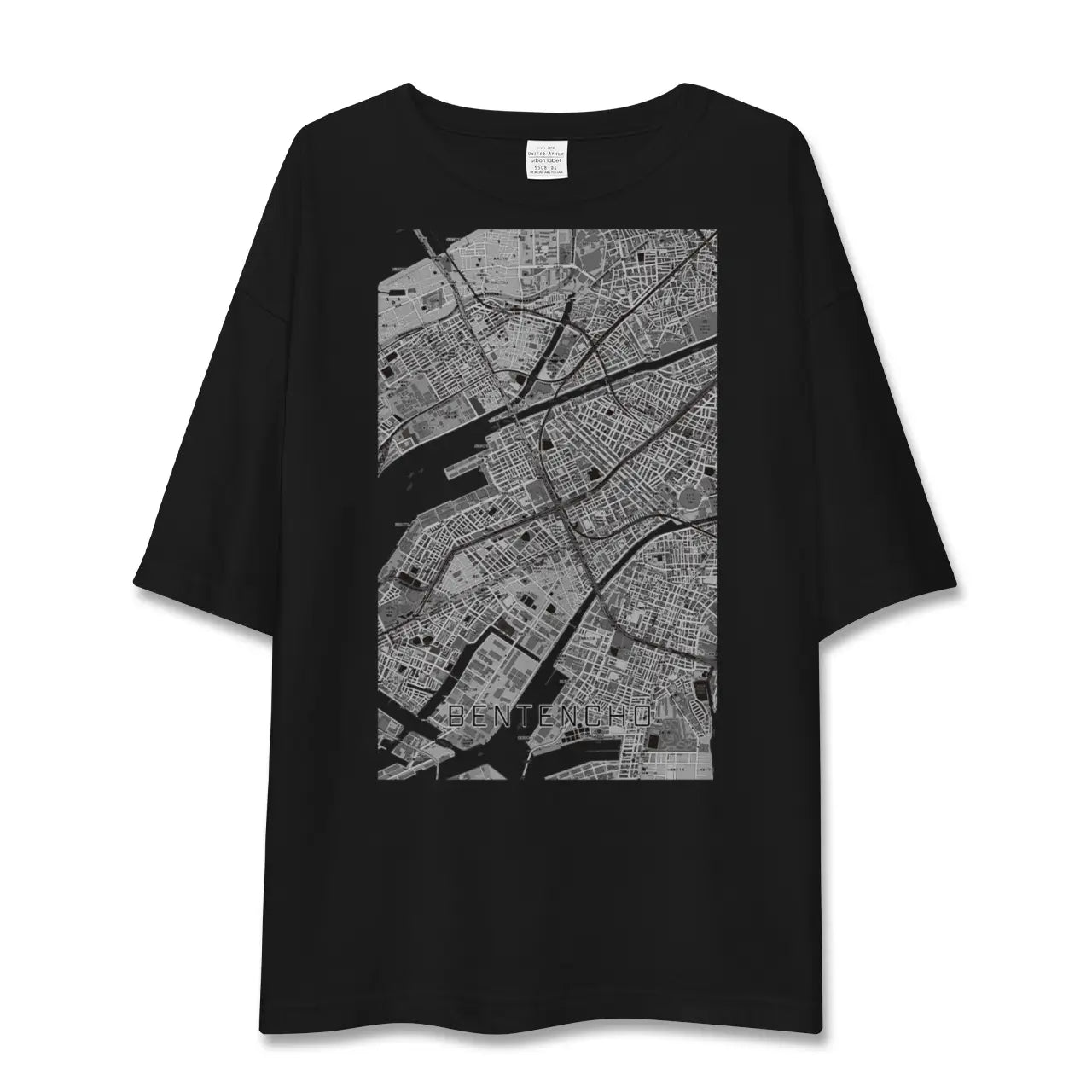 【弁天町（大阪府）】地図柄ビッグシルエットTシャツ