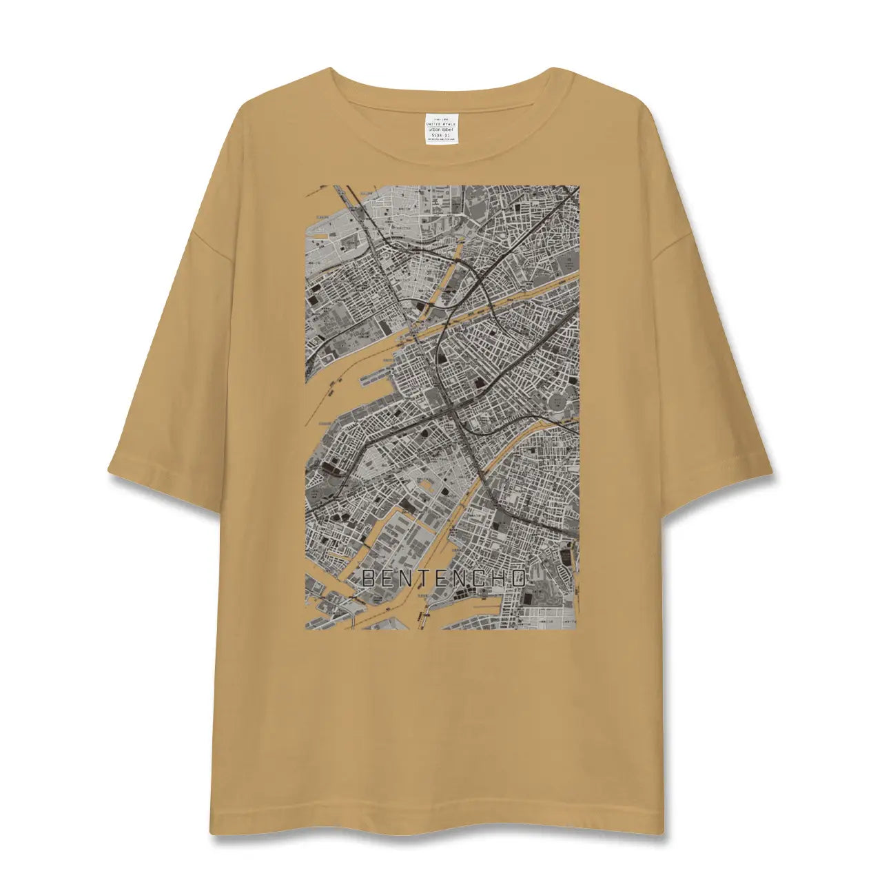 【弁天町（大阪府）】地図柄ビッグシルエットTシャツ