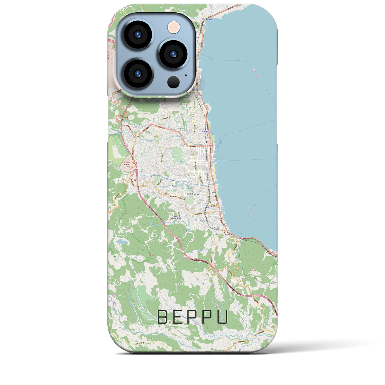 【別府】地図柄iPhoneケース（バックカバータイプ・ナチュラル）iPhone 13 Pro Max 用