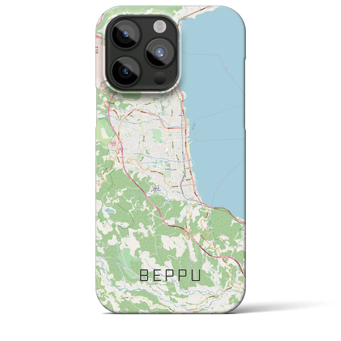【別府】地図柄iPhoneケース（バックカバータイプ・ナチュラル）iPhone 15 Pro Max 用