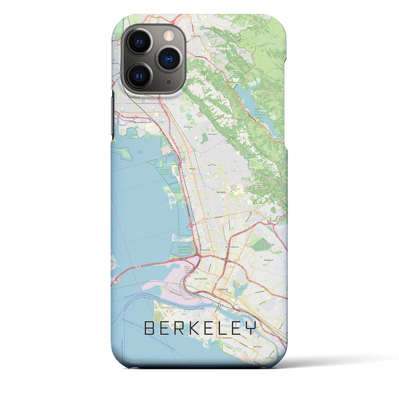 【バークレー】地図柄iPhoneケース（バックカバータイプ・ナチュラル）iPhone 11 Pro Max 用