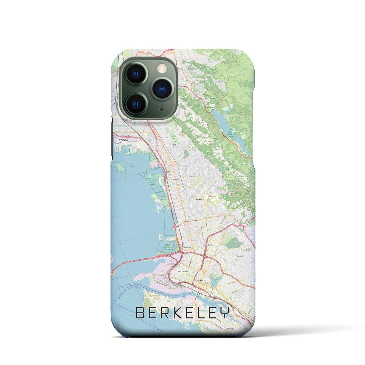 【バークレー】地図柄iPhoneケース（バックカバータイプ・ナチュラル）iPhone 11 Pro 用