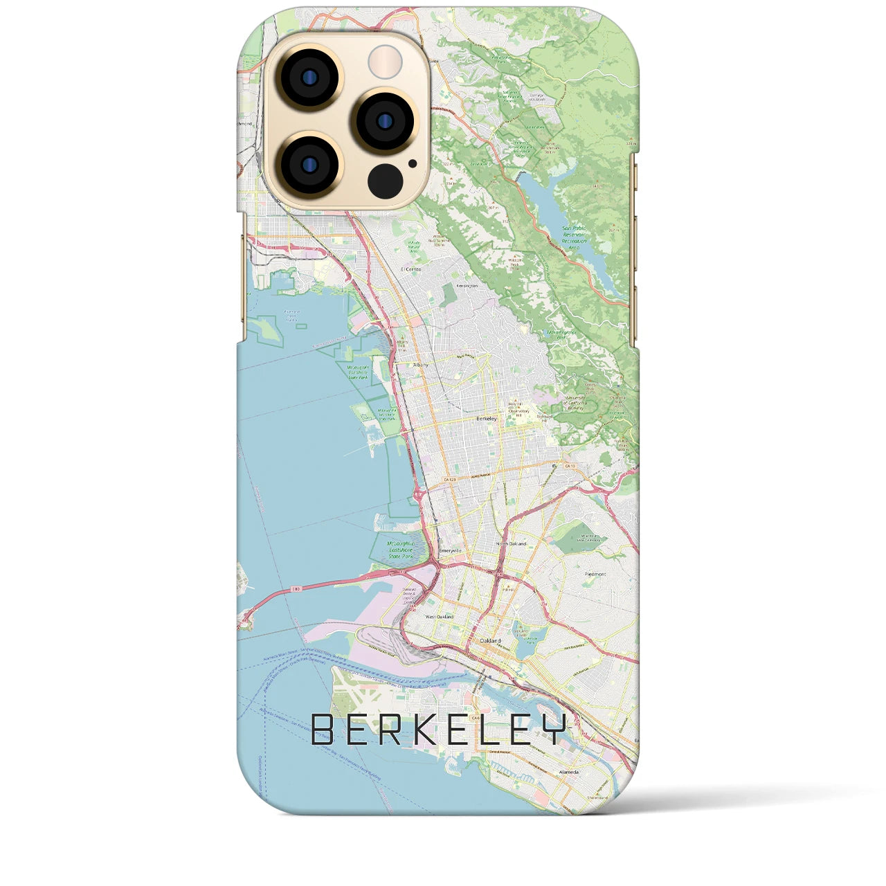 【バークレー】地図柄iPhoneケース（バックカバータイプ・ナチュラル）iPhone 12 Pro Max 用