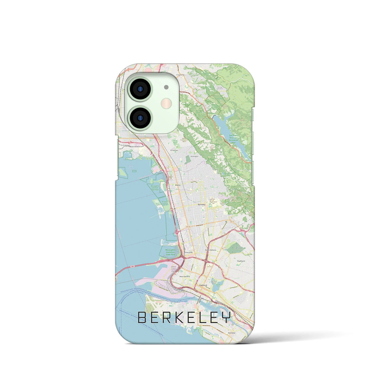 【バークレー】地図柄iPhoneケース（バックカバータイプ・ナチュラル）iPhone 12 mini 用