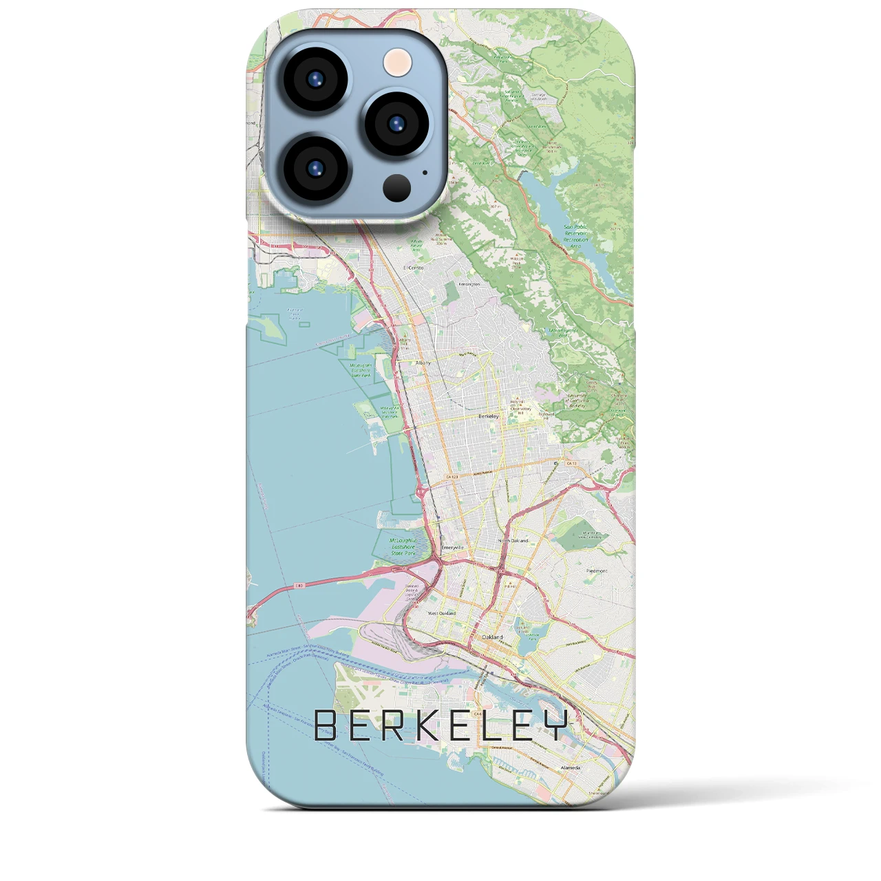 【バークレー】地図柄iPhoneケース（バックカバータイプ・ナチュラル）iPhone 13 Pro Max 用