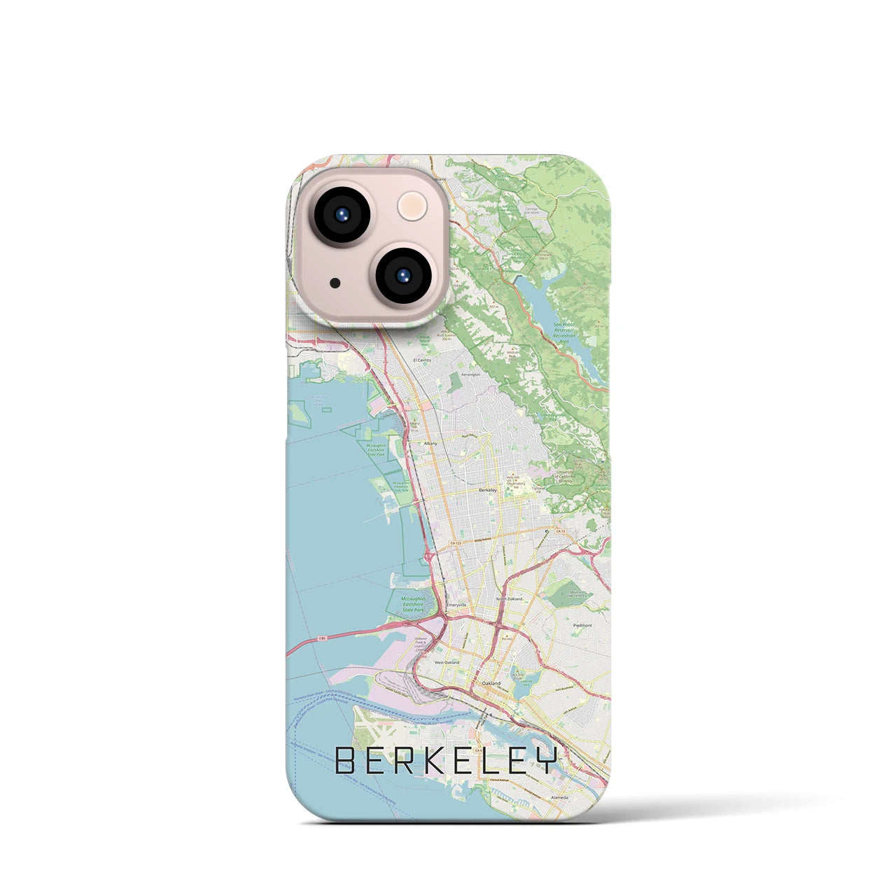 【バークレー】地図柄iPhoneケース（バックカバータイプ・ナチュラル）iPhone 13 mini 用