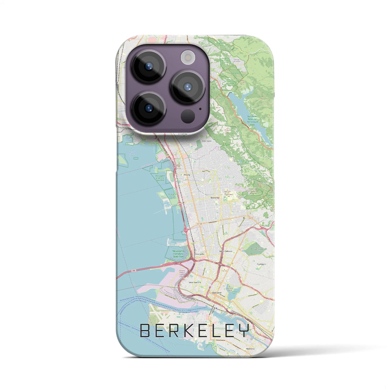 【バークレー】地図柄iPhoneケース（バックカバータイプ・ナチュラル）iPhone 14 Pro 用