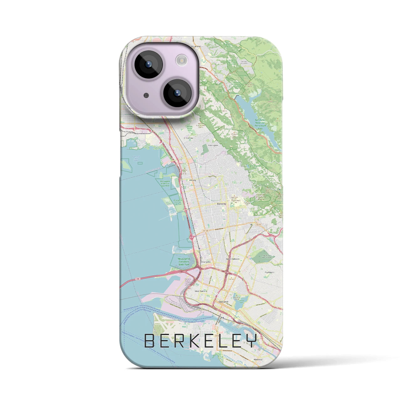 【バークレー】地図柄iPhoneケース（バックカバータイプ・ナチュラル）iPhone 14 用