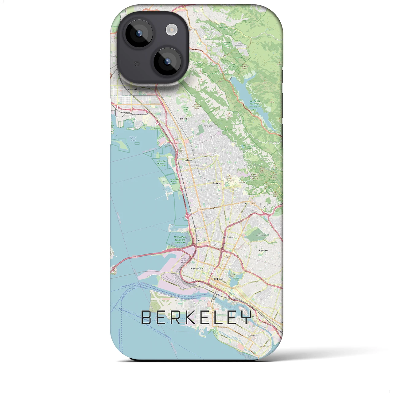 【バークレー】地図柄iPhoneケース（バックカバータイプ・ナチュラル）iPhone 14 Plus 用