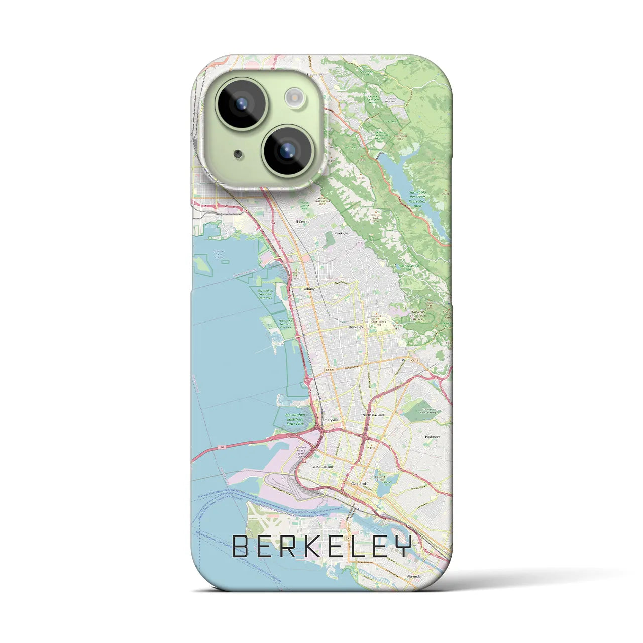 【バークレー】地図柄iPhoneケース（バックカバータイプ・ナチュラル）iPhone 15 用