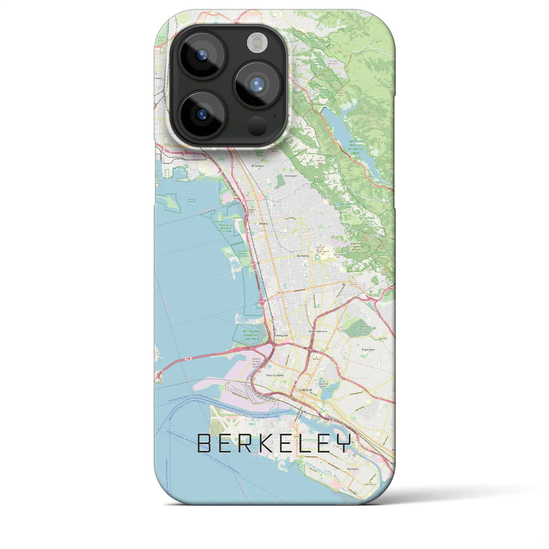 【バークレー】地図柄iPhoneケース（バックカバータイプ・ナチュラル）iPhone 15 Pro Max 用