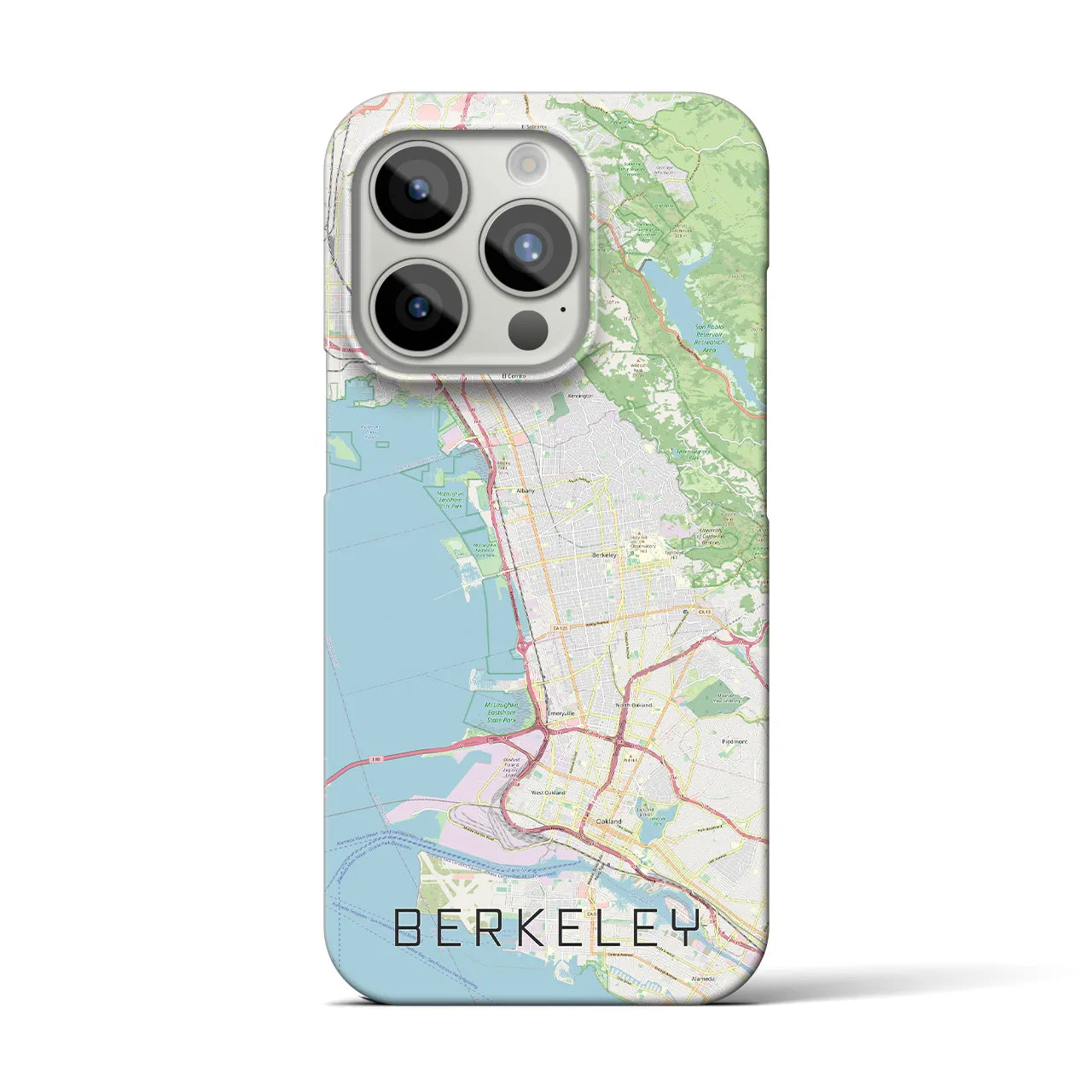 【バークレー】地図柄iPhoneケース（バックカバータイプ・ナチュラル）iPhone 15 Pro 用