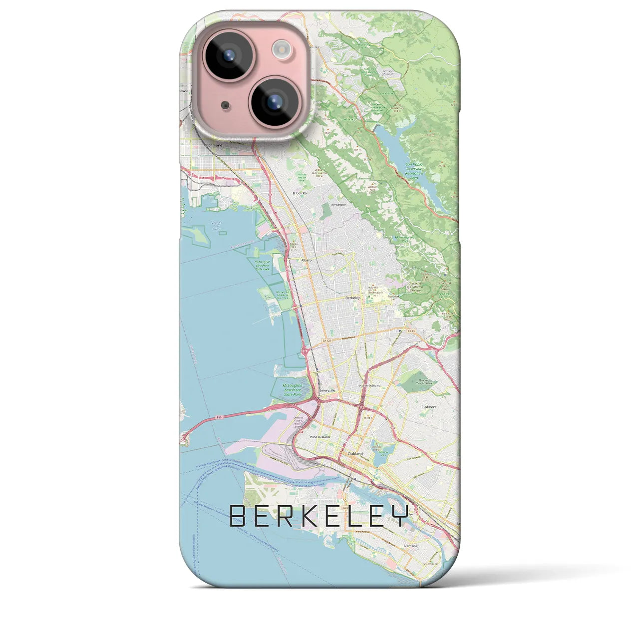 【バークレー】地図柄iPhoneケース（バックカバータイプ・ナチュラル）iPhone 15 Plus 用