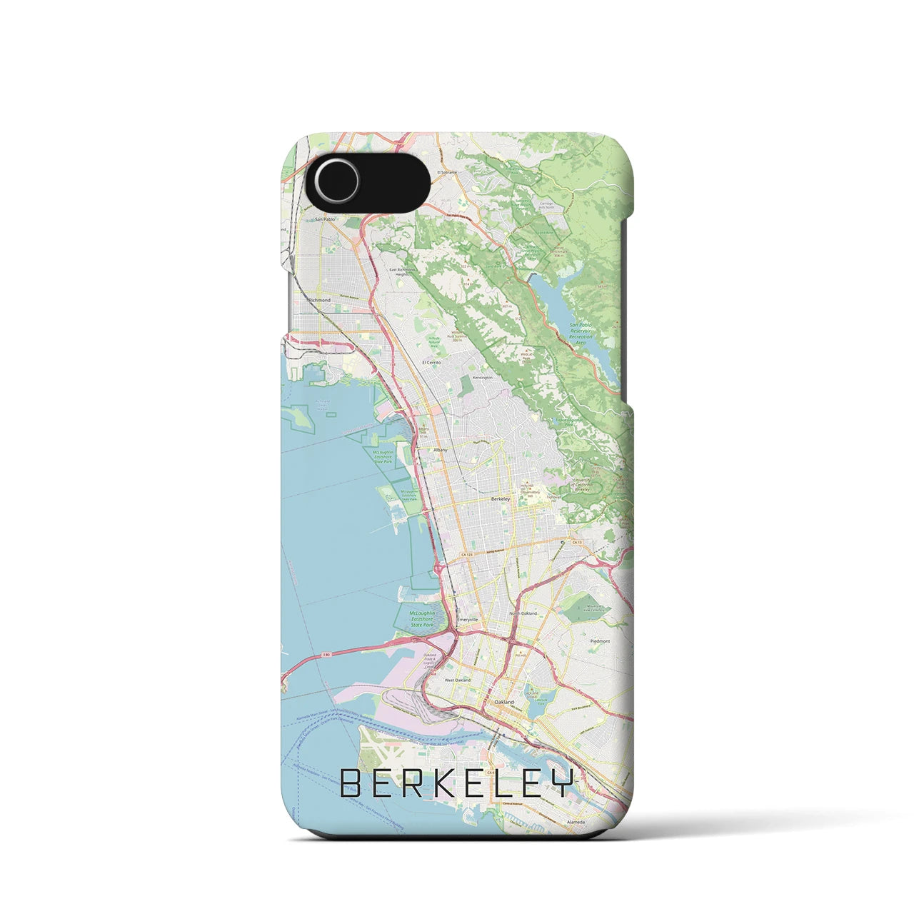 【バークレー】地図柄iPhoneケース（バックカバータイプ・ナチュラル）iPhone SE（第3 / 第2世代） / 8 / 7 / 6s / 6 用