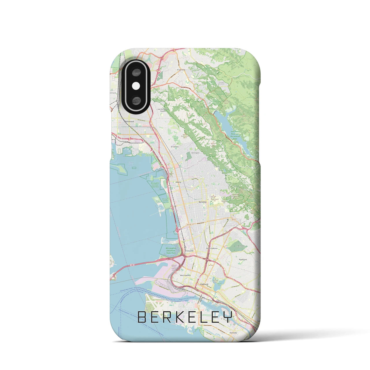 【バークレー】地図柄iPhoneケース（バックカバータイプ・ナチュラル）iPhone XS / X 用
