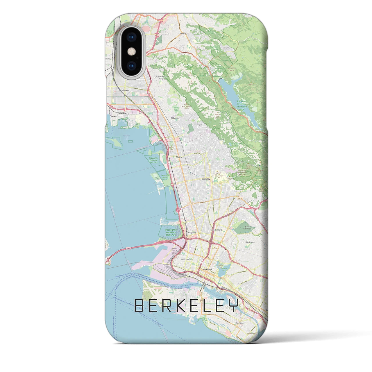 【バークレー】地図柄iPhoneケース（バックカバータイプ・ナチュラル）iPhone XS Max 用
