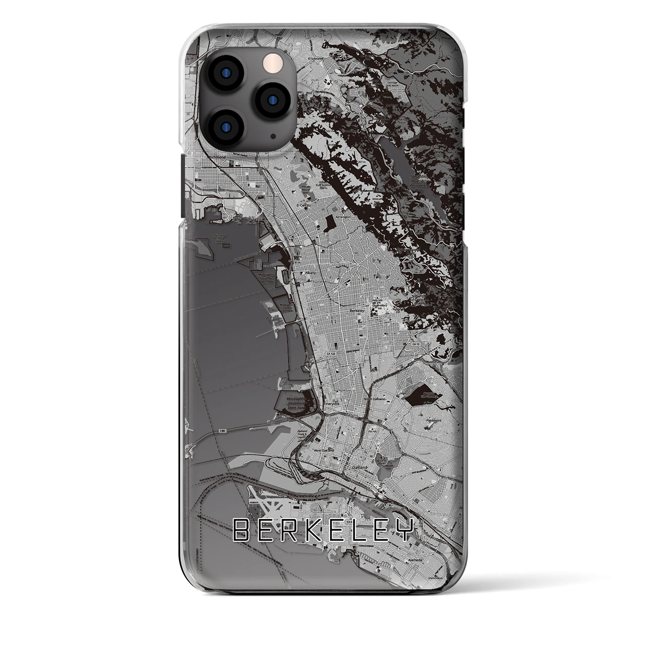 【バークレー】地図柄iPhoneケース（クリアタイプ・モノトーン）iPhone 11 Pro Max 用