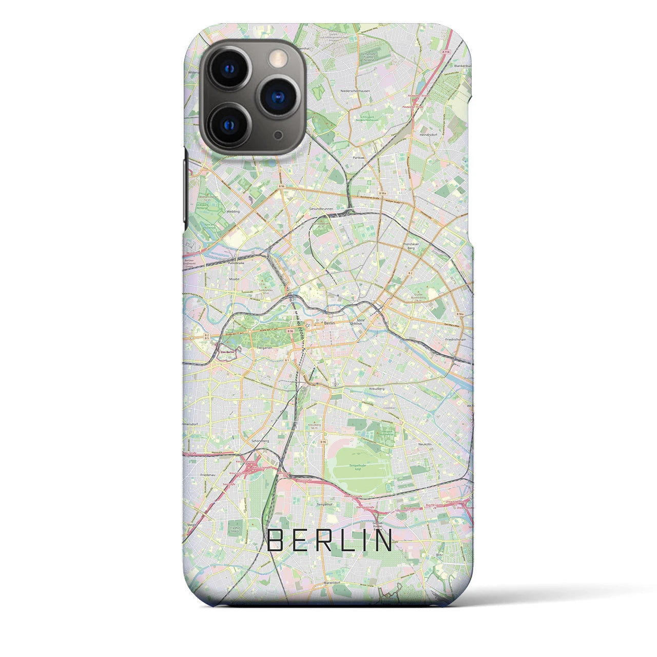 【ベルリン】地図柄iPhoneケース（バックカバータイプ・ナチュラル）iPhone 11 Pro Max 用