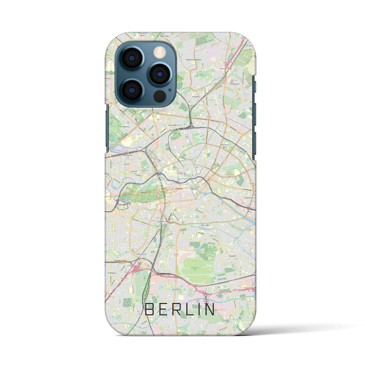 【ベルリン】地図柄iPhoneケース（バックカバータイプ・ナチュラル）iPhone 12 / 12 Pro 用