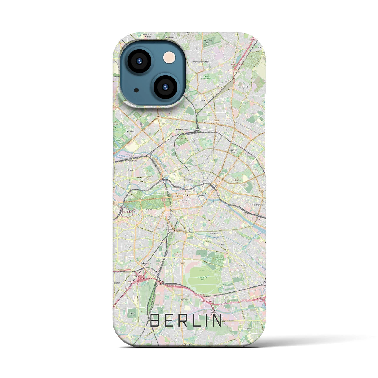 【ベルリン】地図柄iPhoneケース（バックカバータイプ・ナチュラル）iPhone 13 用