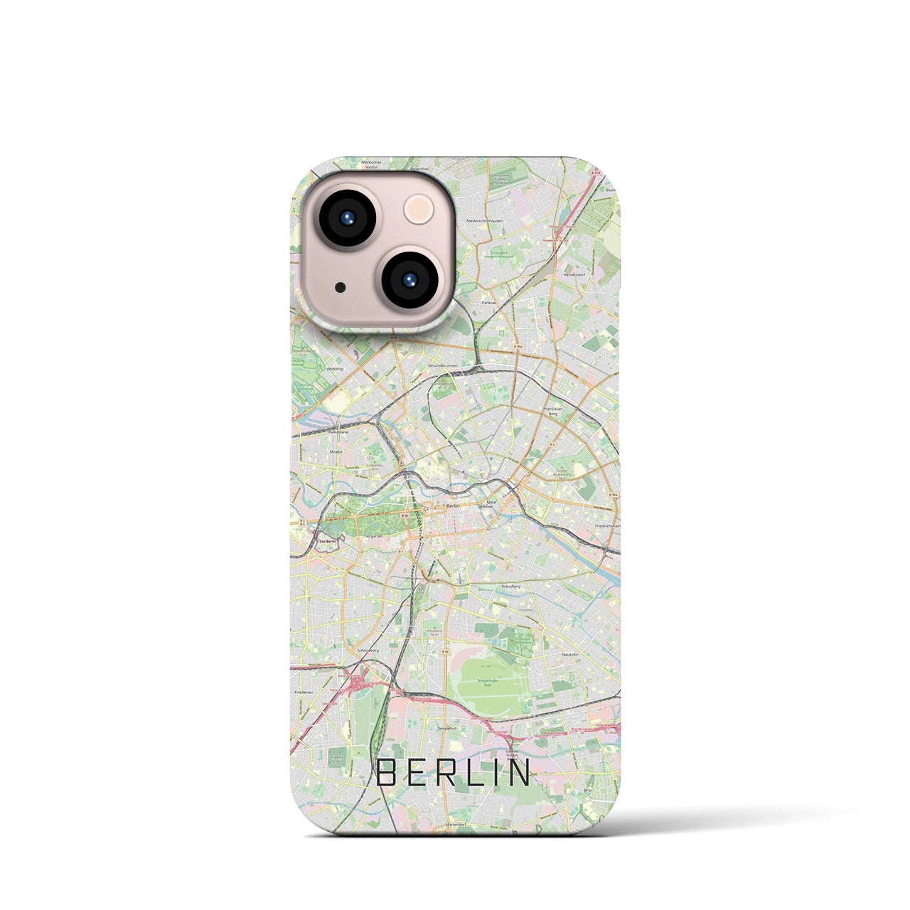 【ベルリン】地図柄iPhoneケース（バックカバータイプ・ナチュラル）iPhone 13 mini 用