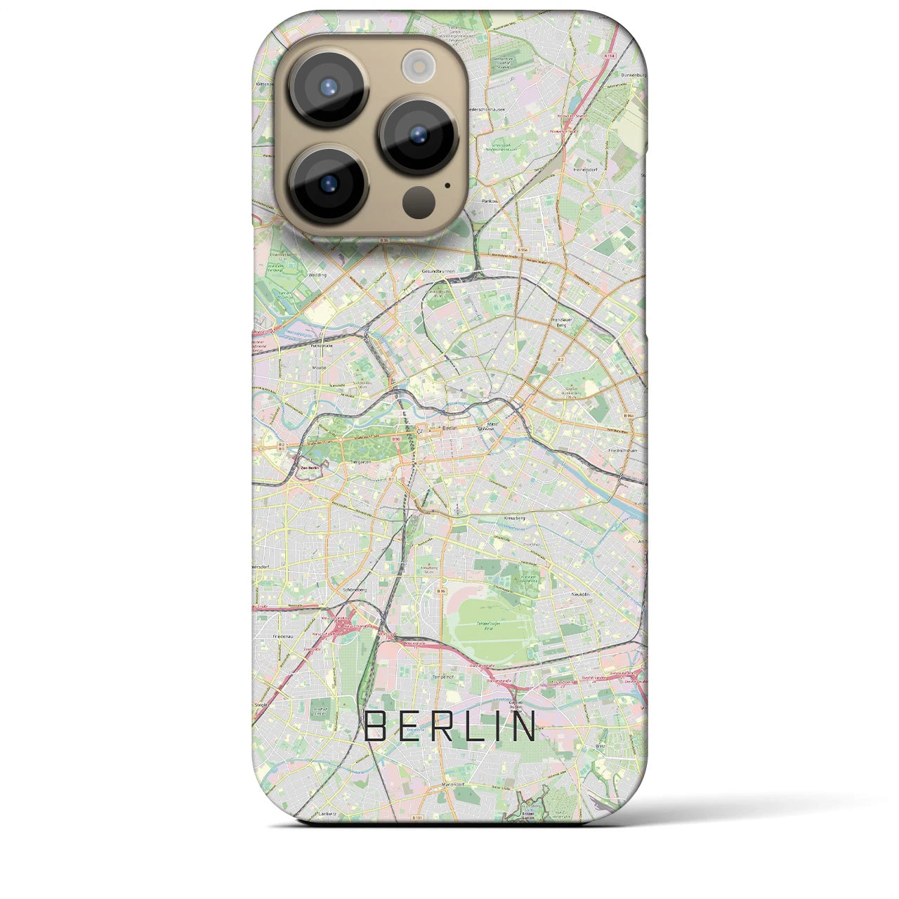 【ベルリン】地図柄iPhoneケース（バックカバータイプ・ナチュラル）iPhone 14 Pro Max 用