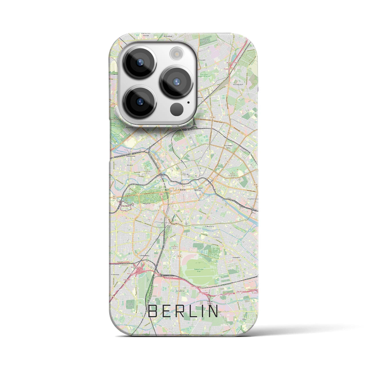 【ベルリン】地図柄iPhoneケース（バックカバータイプ・ナチュラル）iPhone 14 Pro 用