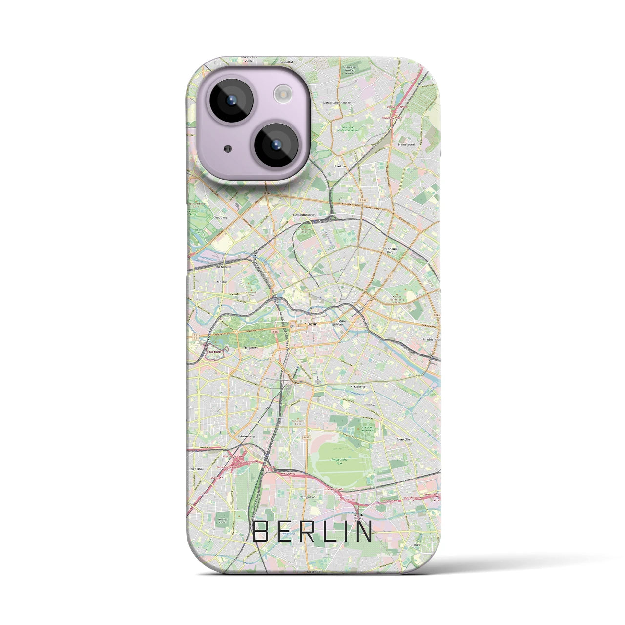 【ベルリン】地図柄iPhoneケース（バックカバータイプ・ナチュラル）iPhone 14 用
