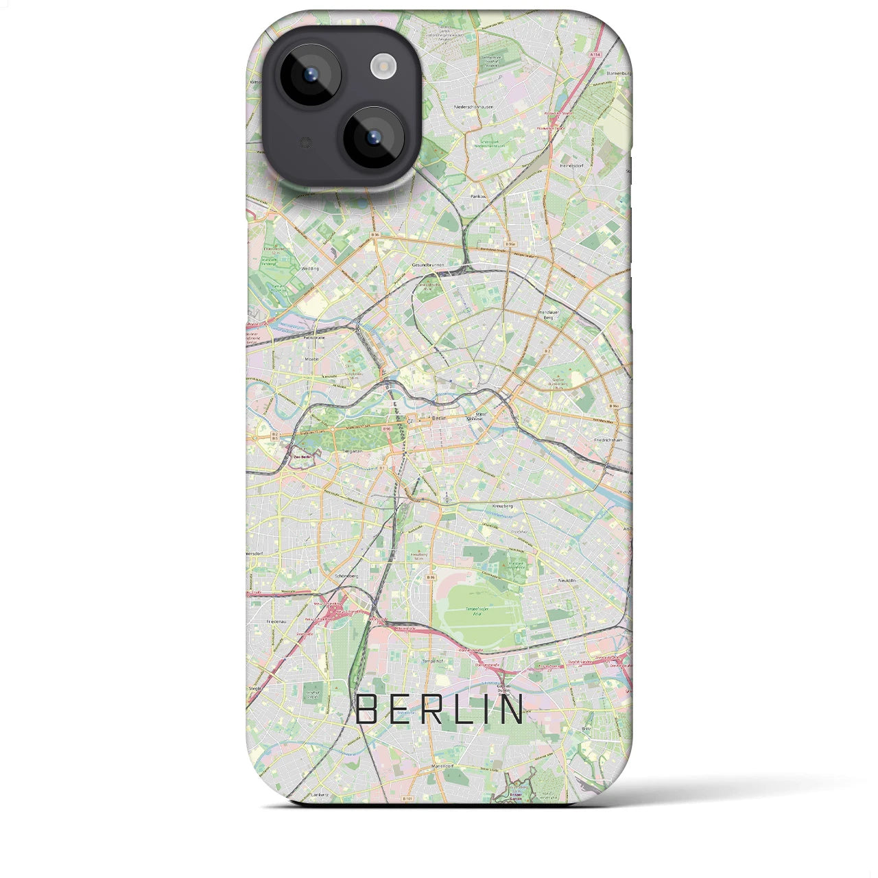 【ベルリン】地図柄iPhoneケース（バックカバータイプ・ナチュラル）iPhone 14 Plus 用