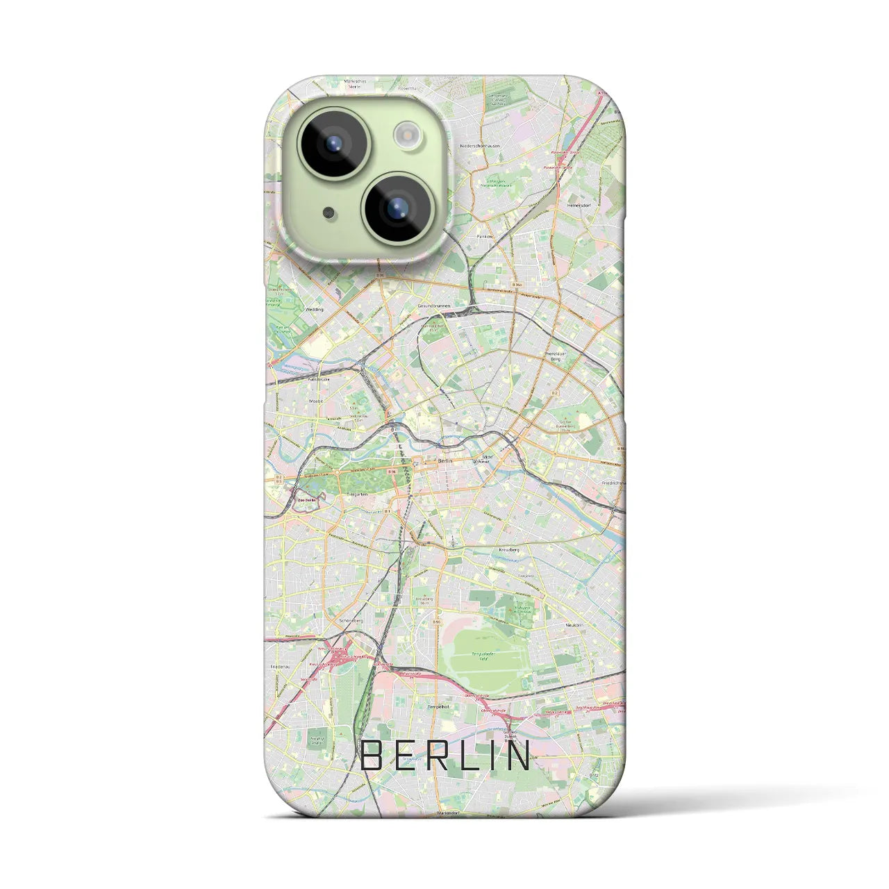 【ベルリン】地図柄iPhoneケース（バックカバータイプ・ナチュラル）iPhone 15 用
