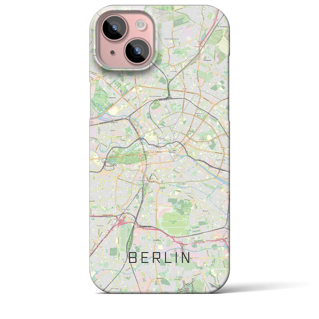 【ベルリン】地図柄iPhoneケース（バックカバータイプ・ナチュラル）iPhone 15 Plus 用