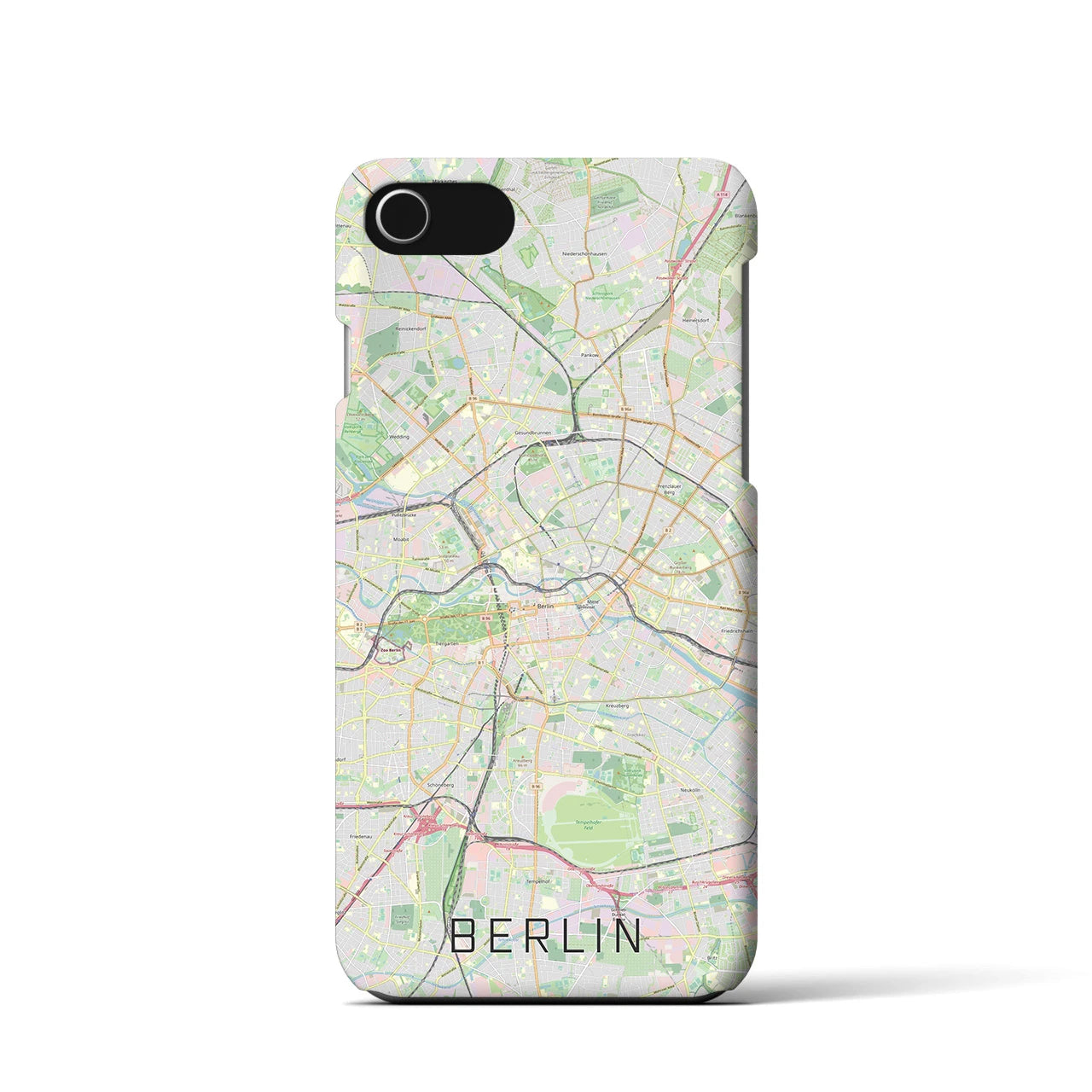 【ベルリン】地図柄iPhoneケース（バックカバータイプ・ナチュラル）iPhone SE（第3 / 第2世代） / 8 / 7 / 6s / 6 用