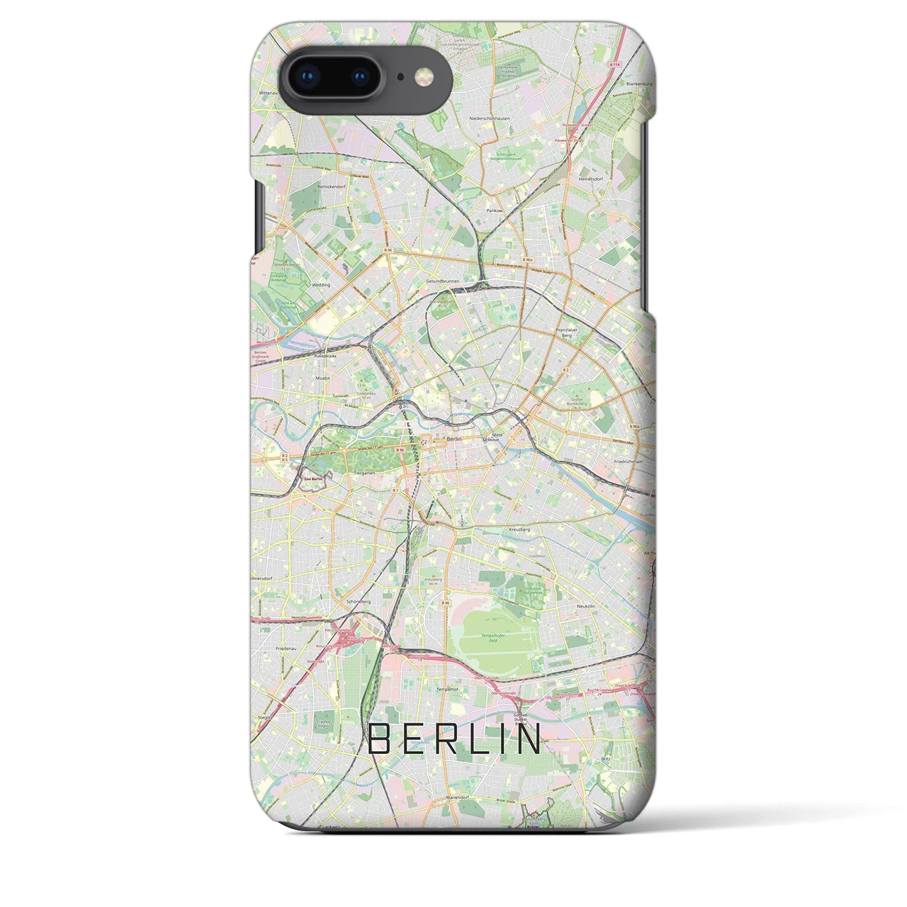 【ベルリン】地図柄iPhoneケース（バックカバータイプ・ナチュラル）iPhone 8Plus /7Plus / 6sPlus / 6Plus 用